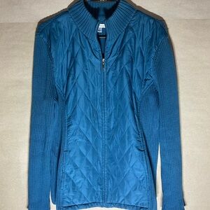 Croft & Barrow jacket sweater. Quilted. Blue. Size L
